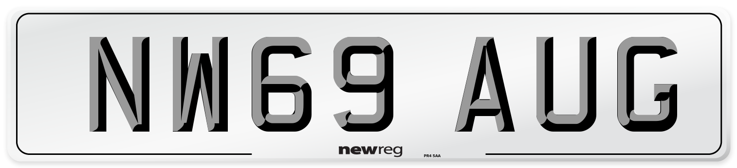 NW69 AUG Number Plate from New Reg